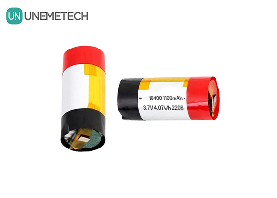 qualidade  3A Discharge Cylindrical Polymer Lithium Ion Battery 18400 3.7v 1100mah LiPo Battery fábrica