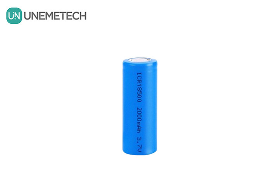 qualidade  3.7V 18500 lithium ion battery 2000mAh Rechargeable Cylindrical For Flashlight fábrica