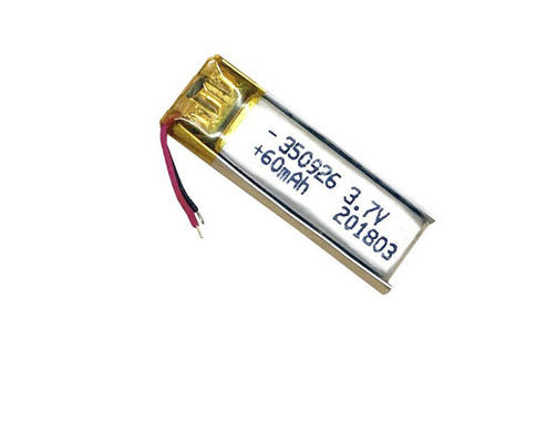 Mais de 500 ciclos de vida recarregável 3.7V 60mAh Bateria de íon de lítio polímero 350926 para fones de ouvido