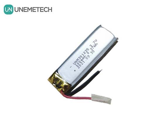 3.7V 100mAh 301235 Bateria recarregável de polímero de lítio para electrónica de consumo