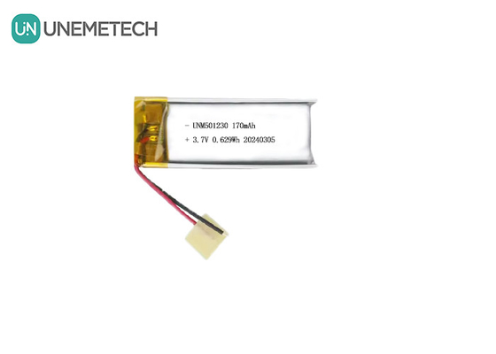 Bateria recarregável de polímero de lítio 501230 3.7V 170mAh Bateria de polímero de lítio para fones de ouvido sem fio
