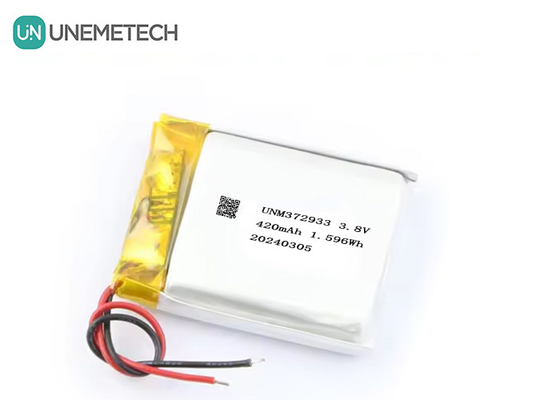 Bateria de lítio de alta tensão de 3,8V 420mAh 372933 4,35V Bateria de lítio para relógios inteligentes