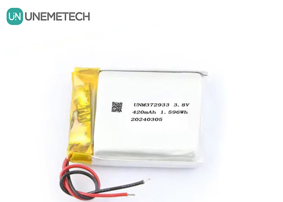 Bateria de lítio de alta tensão de 3,8V 420mAh 372933 4,35V Bateria de lítio para relógios inteligentes