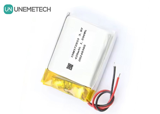 Bateria de lítio de alta tensão de 3,8V 420mAh 372933 4,35V Bateria de lítio para relógios inteligentes