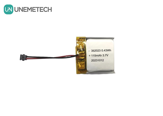 Baterias Lipo recarregáveis 352023 3.7V 115mAh Bateria de polímero de íons de lítio para rastreador GPS