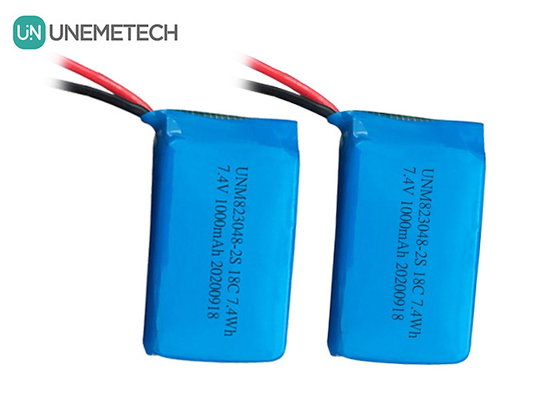 2S Bateria LiPo de alta taxa de descarga / Bateria de polímero de lítio de 18C 7.4v 1000mah 823048