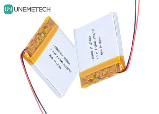 OEM 4.35V Baterias de polímero de lítio de alta tensão 1220mAh 683736 com longa vida útil