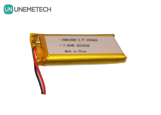 Período de vida útil de bateria Lipo personalizado 3.7V 2050mAh 923060 Para produtos digitais