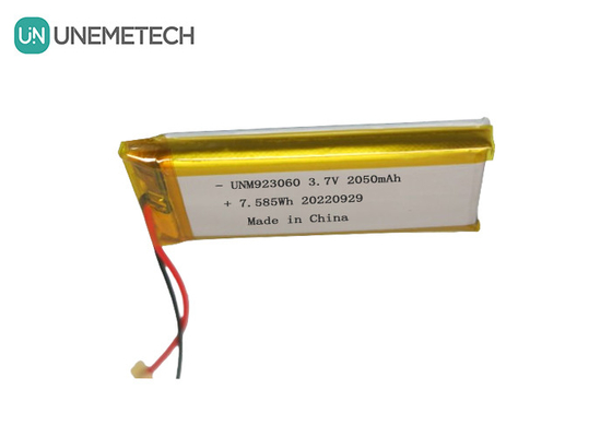 Período de vida útil de bateria Lipo personalizado 3.7V 2050mAh 923060 Para produtos digitais