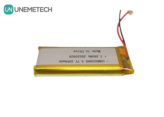 Período de vida útil de bateria Lipo personalizado 3.7V 2050mAh 923060 Para produtos digitais
