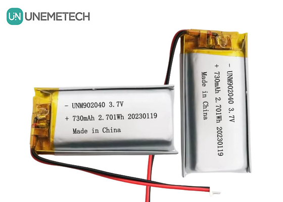 UL1642 Certificados Bateria recarregável Lipo 902040 3.7V 730mAh para dispositivo móvel
