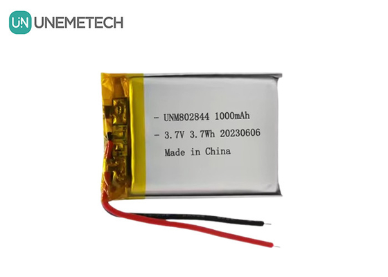 3.7V Bateria recarregável de iões de lítio 1000mAh 802844 Bateria de lítio-polímero para pequenos aparelhos domésticos
