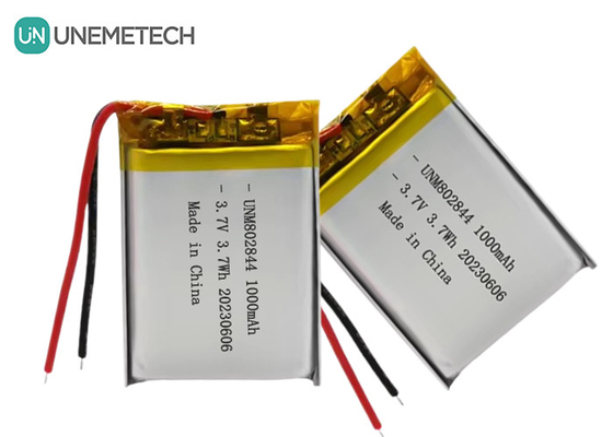 3.7V Bateria recarregável de iões de lítio 1000mAh 802844 Bateria de lítio-polímero para pequenos aparelhos domésticos