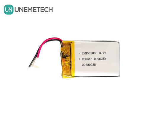 Baterias Lipo recarregáveis 502030 / 3.7V 260mAh Pequena bateria de lítio polimérico personalizada