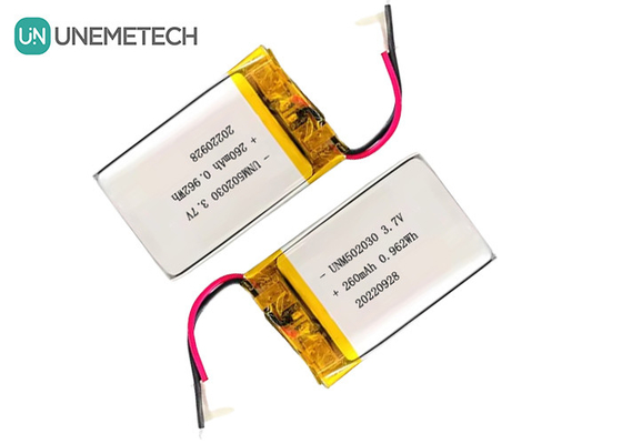 Baterias Lipo recarregáveis 502030 / 3.7V 260mAh Pequena bateria de lítio polimérico personalizada