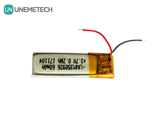Mais de 500 ciclos de vida recarregável 3.7V 60mAh Bateria de íon de lítio polímero 350926 para fones de ouvido