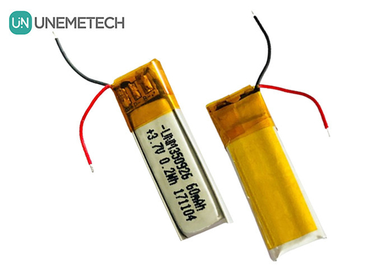 Mais de 500 ciclos de vida recarregável 3.7V 60mAh Bateria de íon de lítio polímero 350926 para fones de ouvido