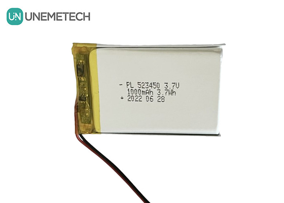 MSDS Bateria de iões de lítio polimérico de 3,7 V aprovada 1000 mAh 523450 para aplicações domésticas