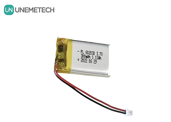 3.7V 300mAh Customizado Prata recarregável de iões de lítio Polymer Battery Pack 602030 para GPS Tracker