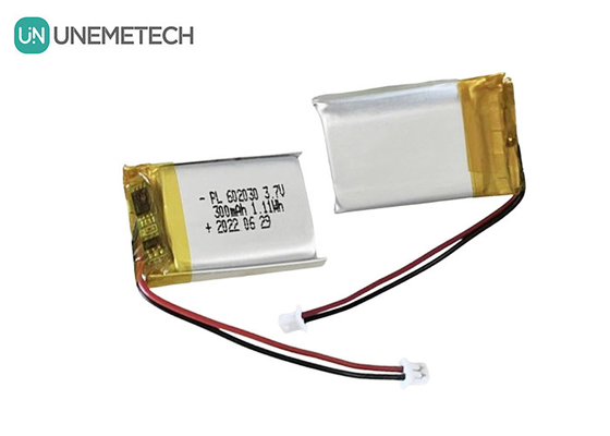 3.7V 300mAh Customizado Prata recarregável de iões de lítio Polymer Battery Pack 602030 para GPS Tracker