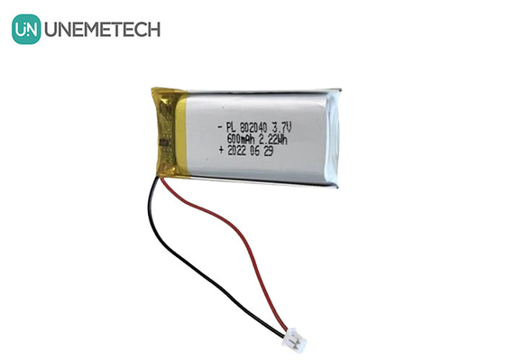 3.7V 600mAh Bateria recarregável de Li-polímero 802040 para produtos eletrónicos