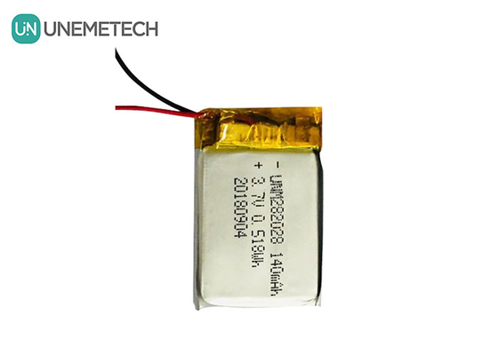 Bateria Lipo de baixa auto descarga 282028 / 3.7V Bateria de polímero de lítio de 140 mAh para dispositivos portáteis