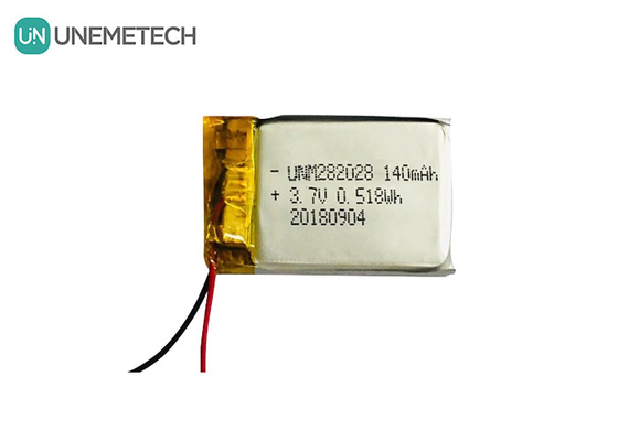 Bateria Lipo de baixa auto descarga 282028 / 3.7V Bateria de polímero de lítio de 140 mAh para dispositivos portáteis