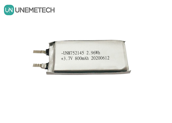 MSDS aprovado 3.7V 800mAh Bateria recarregável de polímero de lítio 752145 para dispositivos portáteis