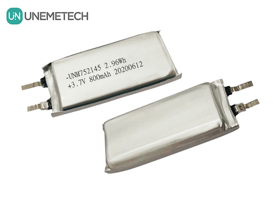 MSDS aprovado 3.7V 800mAh Bateria recarregável de polímero de lítio 752145 para dispositivos portáteis
