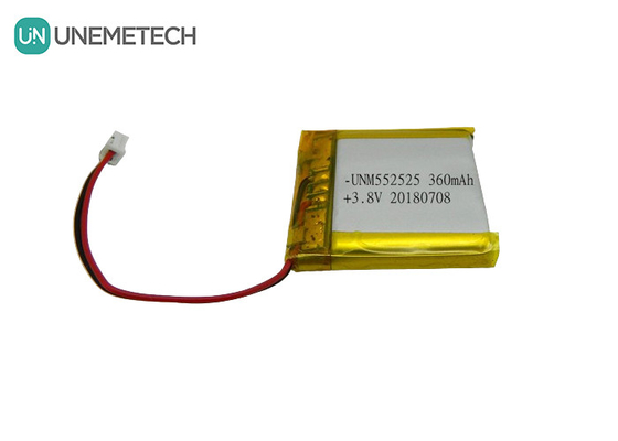 4.35V 360mAh Polímero Bateria de Íons de Lítio de Alta Tensão 552525 3.8V Para Dispositivos Portáteis