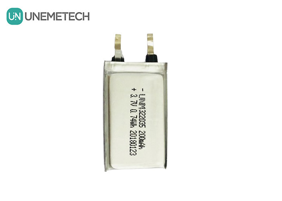 Bateria recarregável personalizada de polímero Li 322035 3.7V 200mAh para fones de ouvido sem fio