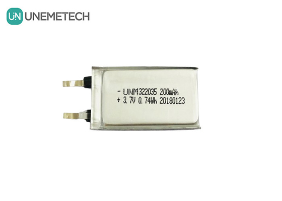 Bateria recarregável personalizada de polímero Li 322035 3.7V 200mAh para fones de ouvido sem fio