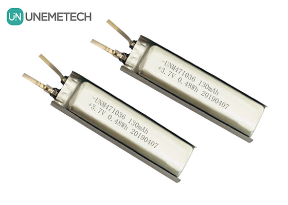 3.7 Bateria polimérica de íons de lítio / IEC62133 Aprovada 471036 Célula de bateria polimérica de lítio de 130 mAh