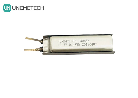 3.7 Bateria polimérica de íons de lítio / IEC62133 Aprovada 471036 Célula de bateria polimérica de lítio de 130 mAh