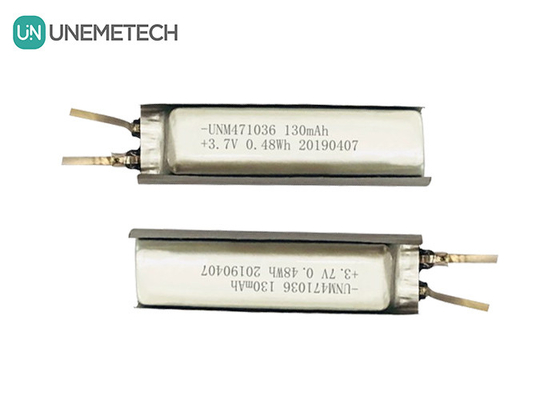 3.7 Bateria polimérica de íons de lítio / IEC62133 Aprovada 471036 Célula de bateria polimérica de lítio de 130 mAh