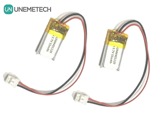 401120 3.7V 55mAh Baterias Lipo personalizadas / fones de ouvido Bateria Lipo recarregável