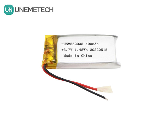 3Bateria recarregável de iões de lítio polímero de.7V 552035 400mAh Bateria Li Po para dispositivo sem fio