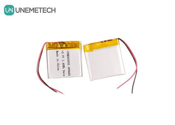403032 4.2V Bateria de polímeros de íons de lítio personalizada 3.7 V 400mAh Bateria de polímeros de íons de lítio para produtos eletrônicos