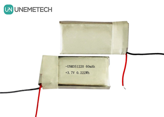 3.7V 60mAh Ultra Pequena Bateria Recarregável Lipo 351220 Para Produtos Usáveis