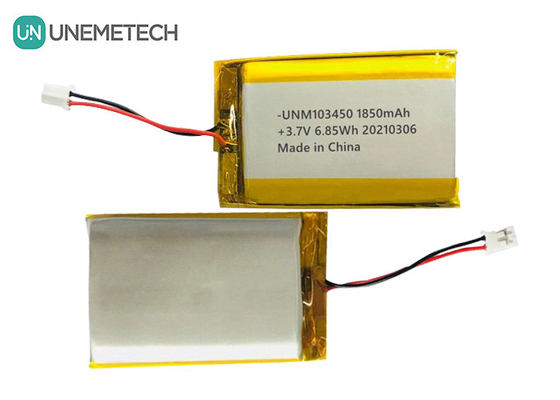 103450 3.7V 1850mAh Bateria recarregável de lipo IEC62133 UN38.3 MSDS Bateria de lítio-polímero aprovada