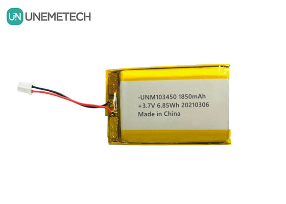 103450 3.7V 1850mAh Bateria recarregável de lipo IEC62133 UN38.3 MSDS Bateria de lítio-polímero aprovada
