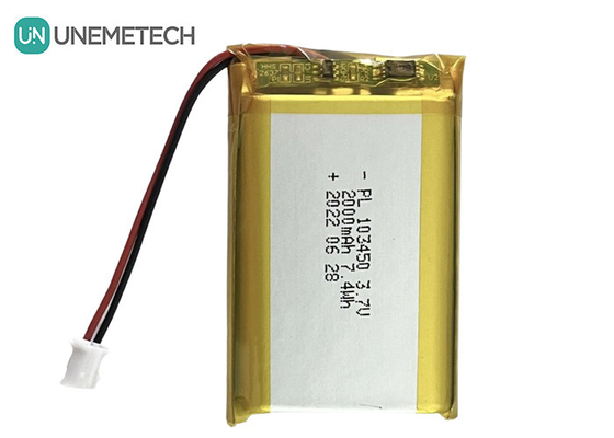 3.7V 2000mAh Bateria recarregável de polímero de lítio 103450 Grande capacidade para bomba de mama elétrica