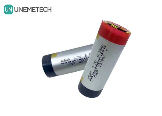 3A Bateria LiPo cilíndrica 3.7V 1600mAh 18500 Bateria de polímero de lítio para eletrônicos de consumo