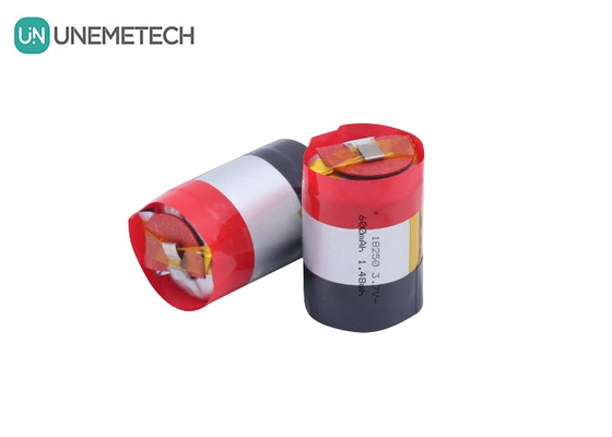 18250 630mAh 3.7V Bateria de polímero de iões de lítio recarregável cilíndrica com corrente de descarga 5A