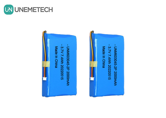 Bateria de polímero de lítio de grande capacidade 603045 2P 3.7V 2000mAh Bateria de fechadura de porta inteligente
