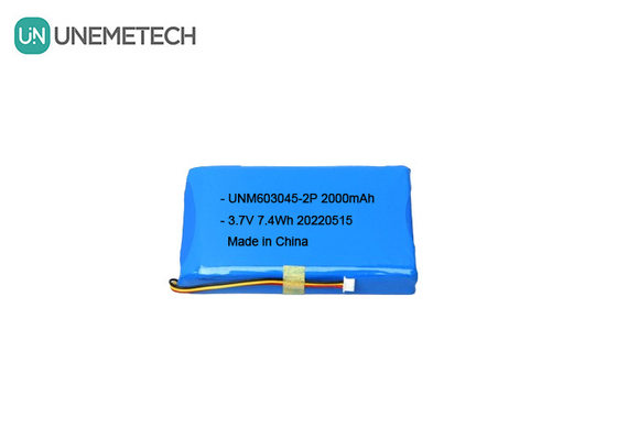 Bateria de polímero de lítio de grande capacidade 603045 2P 3.7V 2000mAh Bateria de fechadura de porta inteligente
