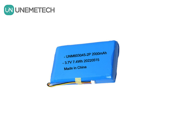 Bateria de polímero de lítio de grande capacidade 603045 2P 3.7V 2000mAh Bateria de fechadura de porta inteligente
