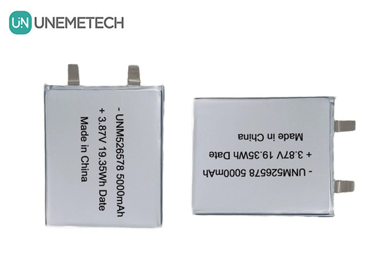 526578 3.87V Bateria LiPo de alta tensão 5000mAh 4.45V Voltagem de carga para banco de energia