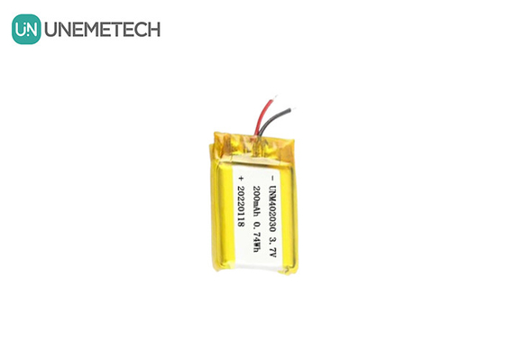 Pequena Dimensão 402030 3.7V 200mAh Bateria recarregável Lipo para produtos eletrônicos
