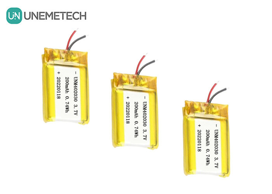 Pequena Dimensão 402030 3.7V 200mAh Bateria recarregável Lipo para produtos eletrônicos